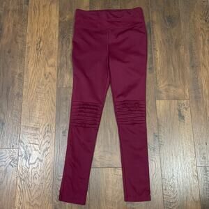 Free Movement by Free People High Rise Burgundy Ribbed Knees Leggings
